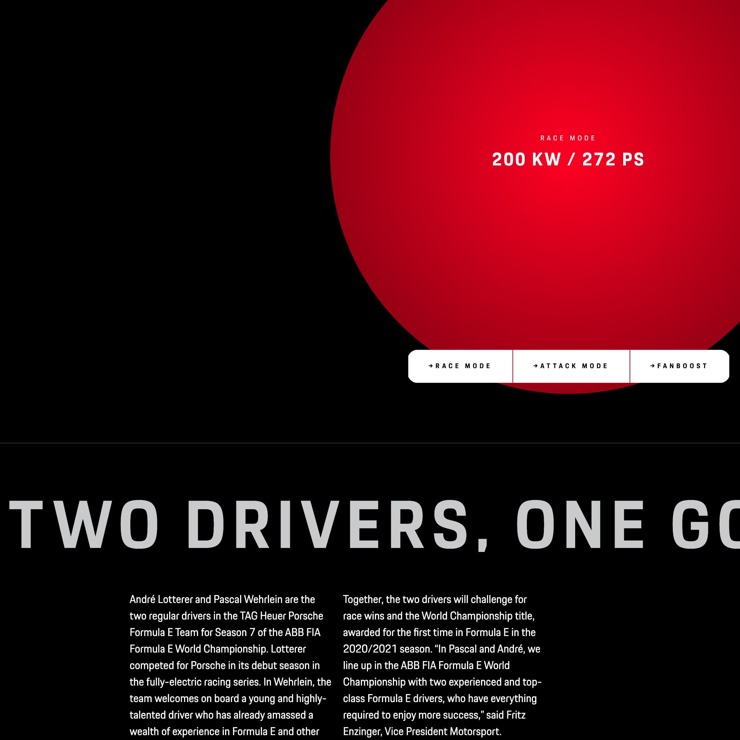 Porsche Formula E, Microsite